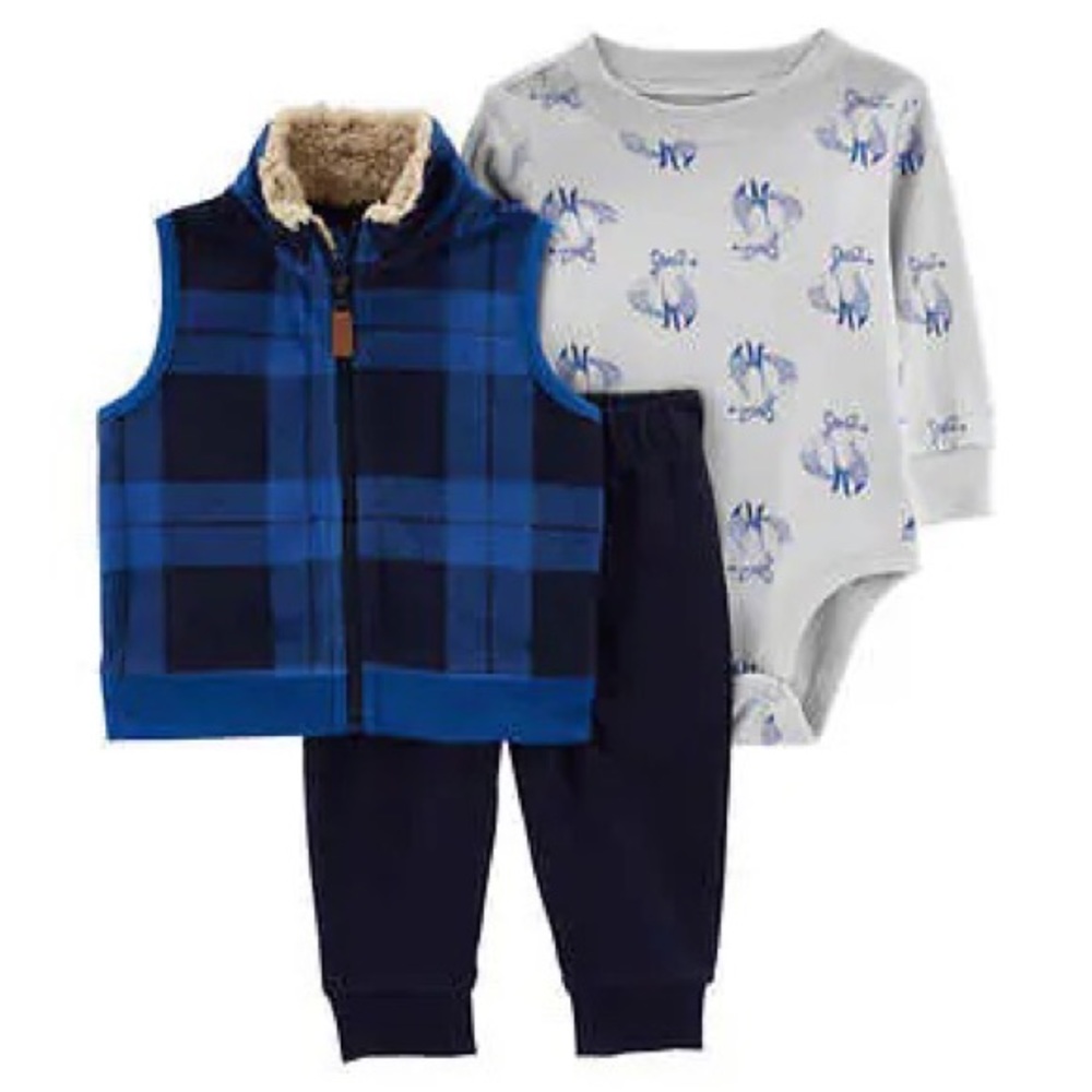 Carter's 3-piece Blue Vest Set